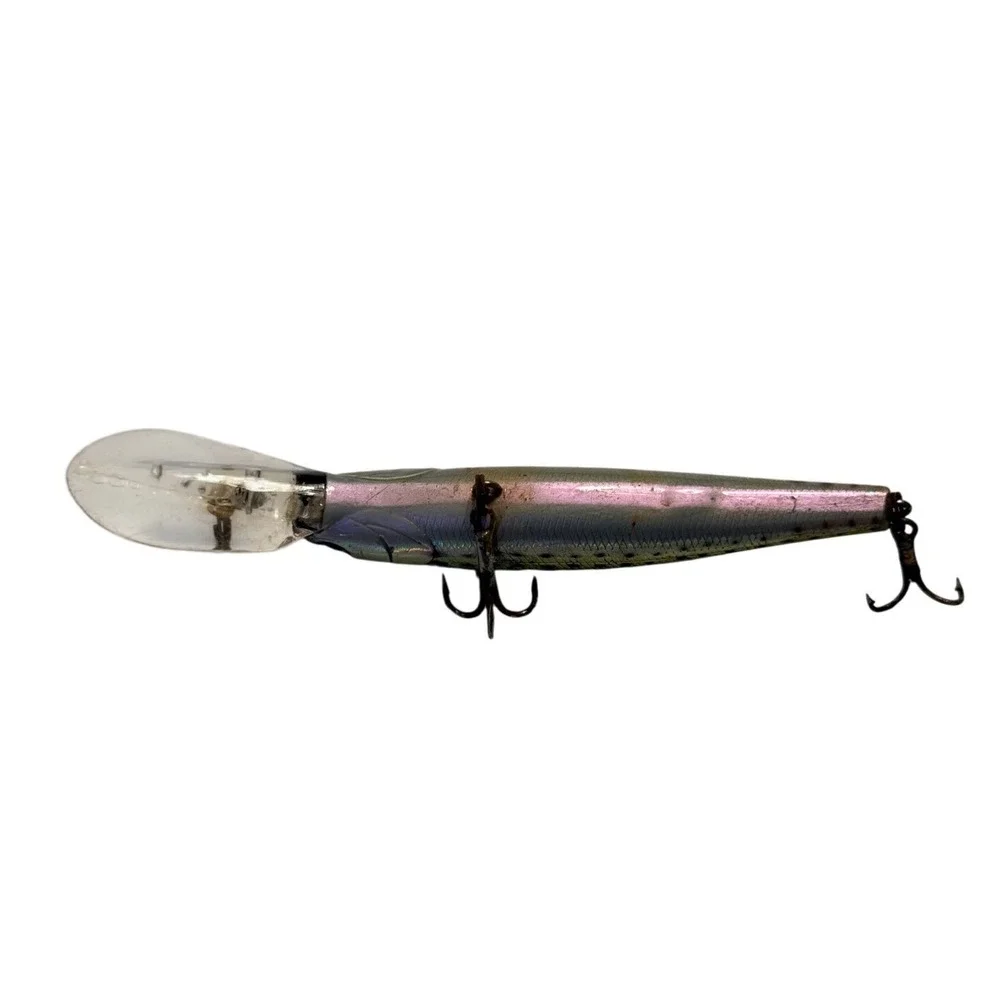 Holographic Gold Silver Deep Diver Minnow Crankbait Fishing Lure 3.5 Inch